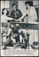 8 db MTI fotó sport témában. Magyar és külföldi sportolók, úszás, torna,. vívás 24x18 cm