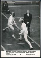 8 db MTI fotó sport témában. Magyar és külföldi sportolók, úszás, torna,. vívás 24x18 cm