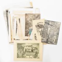 Nagy metszet tétel. Kb 50 db nagyrészt vallási témájú rézmetszet, litográfia, benne néhány művészeti témájú, néhány állatos cca 1700-1850