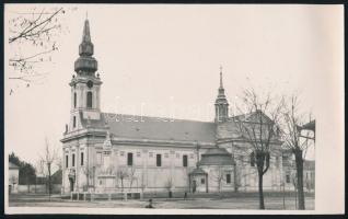 cca 1940 Jánoshalma, Szent Anna-templom, nagyméretű fotó, 24x15 cm