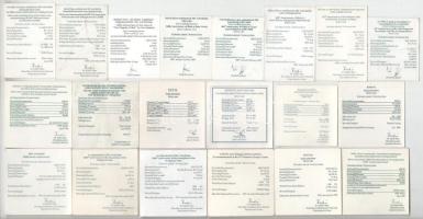 1994-2012. 20db MNB tanúsítvány, mind különböző emlékpénzhez, többnyire jó állapotban, közte tanúsítvány az 1999. 20.000Ft Au "Államalapítás 1000. évfordulója" emlékérméhez.