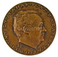 Búza Barna (1910-2010) 1973. "Ortutay Gyulának igaz barátsággal" bronz emlékérem (79mm) T:AU