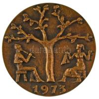 Búza Barna (1910-2010) 1973. "Ortutay Gyulának igaz barátsággal" bronz emlékérem (79mm) T:...