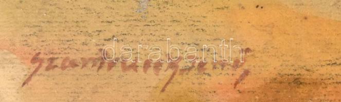 Szantrucsek (Santrucek) Jenő (1903-1965): Expresszív jelent. Akvarell, papír. Jelezve jobbra lent. Ü...