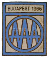 1966. "Budapest (Budapesti Nemzetközi Vásár)" zománcozott tombak jelvény (33x27mm) T:XF patina