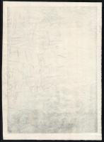 Aszódi Weil Erzsébet (1901-1976): Utca lovaskocsikkal (cím nélkül). Rézkarc, papír, jelzett, próbany...