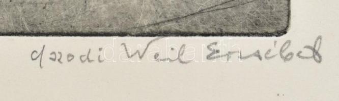 Aszódi Weil Erzsébet (1901-1976): Hajójavítás Marseilleben. Rézkarc, papír, jelzett. 23,5×17,5 cm