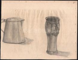 Aszódi Weil Erzsébet (1901-1976): Cirkuszosok (cím nélkül). Rézkarc, papír, jelzett a karcon, Aszódi...