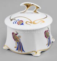 Hollóházi Very Special Quality Porcelaine fácán mintás bonbonier, jelzéssel, hibátlan, d: 10,5 cm, m: 10,5 cm, ritka!