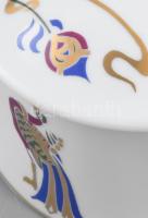 Hollóházi Very Special Quality Porcelaine fácán mintás bonbonier, jelzéssel, hibátlan, d: 10,5 cm, m...