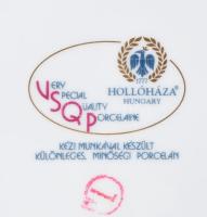 Hollóházi Very Special Quality Porcelaine fácán mintás bonbonier, jelzéssel, hibátlan, d: 10,5 cm, m...