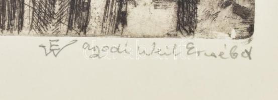 Aszódi Weil Erzsébet (1901-1976): Épül Dunaújváros. Rézkarc, papír, jelzett, lapszéli apró sérülések...