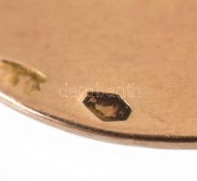 14K arany (Au) medál lóherével (románc sérült) jelzett 4,75 g