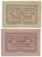 Német Birodalom / Koslowagora ~1917. 20pf + 50pf, mindkettő bélyegzéssel T:XF,VG German Empire / Koslowagora ~1917. 20 Pfennig + 50 Pfennig, both with stamp C:AU-F