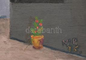 Nolipa István Pál (1907-1986): Színpadon a Csili Művelődési Házban (Pesterzsébet), 1976. Olaj, falem...