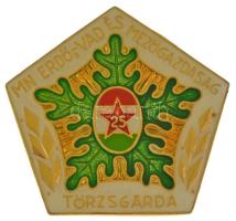 ~1970. "MN Erdő-, Vad és Mezőgazdaság 25 éves Törzsgárda" műgyantás fém jelvény (30x31mm) T:AU