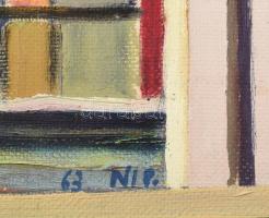 Nolipa István Pál (1907-1986): Háztetők (Budapest?), 1963. Olaj, farost. Jelezve balra lent, hátolda...