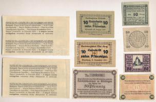 Német Birodalom / Németország / Weimari Köztársaság 1916-1919. 7db klf szükségpénz 2db magyar járadé...