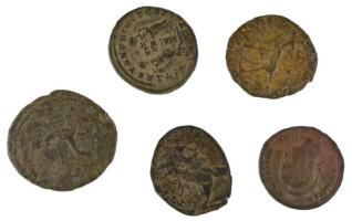 Római Birodalom 5db-os bronz érmetétel T:VF,F Roman Empire 5pcs bronze coin lot C:VF,F