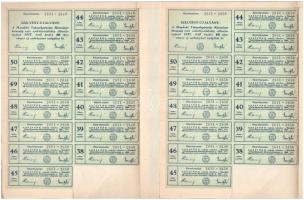 Mándok 1927. "Mándoki Takarékpénztár Részvénytársaság" tíz részvénye egyenként 20P-ről, ös...