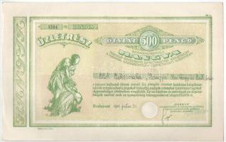 Budapest 1943. "Hangya Termelő-Értékesítő és Fogyasztási Szövetkezet" üzletrésze 500P-ről,...