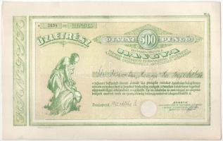 Budapest 1942. "Hangya Termelő-Értékesítő és Fogyasztási Szövetkezet" üzletrésze 500P-ről,...