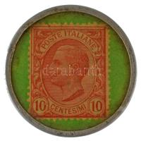 Olaszország 1919-1923. "Gomme Pirelli Milano" Al zseton 10c bélyeggel (32,5mm) T:XF Italy 1919-1923. "Gomme Pirelli Milano" Al token with 10 Centesimi stamp (32,5mm) C:XF