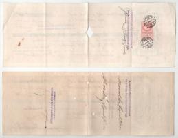 ~1910-1930. 10db vegyes kitöltött és kitöltetlen váltó, közte bélyegzett, okmánybélyeges, lyukasztás...