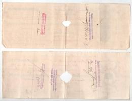 ~1910-1930. 10db vegyes kitöltött váltó, közte bélyegzett, okmánybélyeges, lyukasztással érvénytelen...