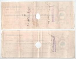 ~1910-1930. 10db vegyes kitöltött váltó, közte bélyegzett, okmánybélyeges, lyukasztással érvénytelen...