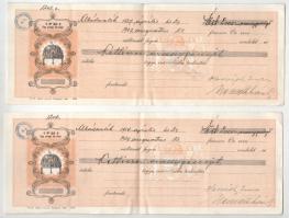 ~1910-1930. 10db vegyes kitöltött váltó, közte bélyegzett, okmánybélyeges, lyukasztással érvénytelen...