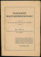 cca 1928 Igazságot Magyarországnak! Trianon kegyetlen tévedései. A Pesti Hírlap ötvenéves fennállása...