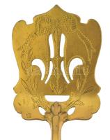 Ezüst (Ag) nyelű pralinés kanál, jelzéssel, h: 17,5 cm, bruttó: 38 g