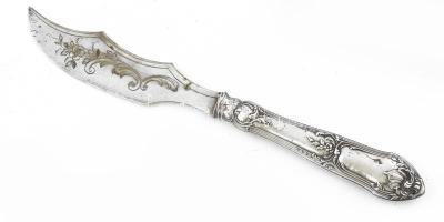 Ezüst (Ag) kés, jelzéssel, h: 20,5 cm, bruttó: 45 g