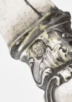 Ezüst (Ag) kés, jelzéssel, h: 20,5 cm, bruttó: 45 g