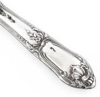 Ezüst (Ag) nyelű kés, jelzéssel, h: 20,5 cm, bruttó: 44 g