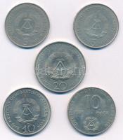 NDK 1971. 5M Cu-Ni "Berlin, az NDK fővárosa" + 1972. 10M Cu-Ni "Buchenwald" + 20...