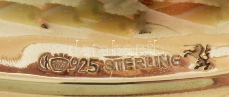 Ezüst (Ag) testű asztali lámpa, jelzéssel, kopással, m: 42 cm