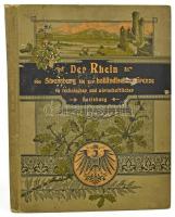 Der Rhein von Strassburg bis zur holländischen Grenze in technischer und wirtschaftlicher Beziehung. Bearbeitet von E. Beyerhaus. Coblenz, 1902, k.n., VIII+128 p. + 7 (kihajtható térképek) t. Szövegközi és egészoldalas ábrákkal, térképekkel illusztrálva. Német nyelven. Kiadói aranyozott, illusztrált, festett egészvászon-kötés, kissé sérült, foltos borítóval, intézményi bélyegzővel, az egyik térképen szakadással.