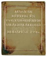 1996. "Magyar Bélyeg- és Postatörténeti Világtalálkozó Budapest 1996" ezüstözött fém plake...