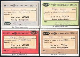 2002-2005 4 db éves VOLÁN szabadjegy