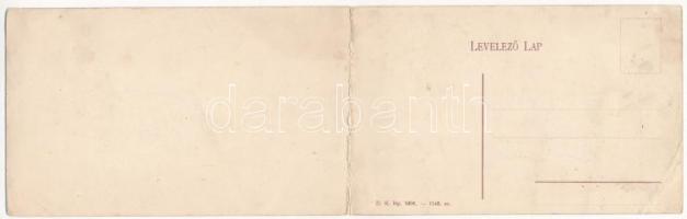 Miskolc, látkép templomokkal. Kinyitható panorámalap (EB)