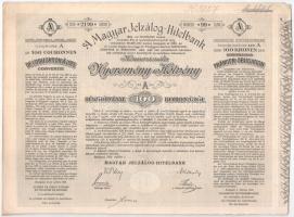 1906. Budapest "A Magyar Jelzálog-Hitelbank Nyeremény-Kötvénye" "A" (2x) és "B" (2x) részkötvény 100K-ról, szárazpecséttel T:XF-F