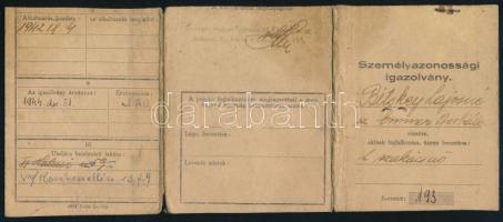 1944 Fényképes személyazonossági igazolvány hadiüzemi dolgozó (szakácsnő) részére