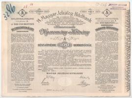 1906. Budapest "A Magyar Jelzálog-Hitelbank Nyeremény-Kötvénye" "A" (2x) és "B" (2x) részkötvény 100K-ról, szárazpecséttel T:XF-F