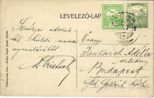 Gyönk, templomok. Engel József kiadása (szakadás / tear)