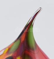 Murano stúdiómunka, anyagában színezett csepp alakú üveg, jelzés nélkül, kis kopással, m: 24,5 cm
