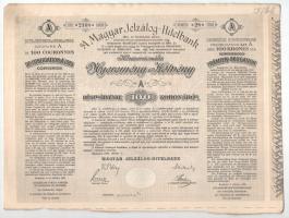 1906. Budapest "A Magyar Jelzálog-Hitelbank Nyeremény-Kötvénye" "A" (4x) részköt...