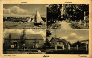 1940 Agárd, Velencei tó, park, vasútállomás, Andaházy Antal üzlete és saját kiadása (EB)