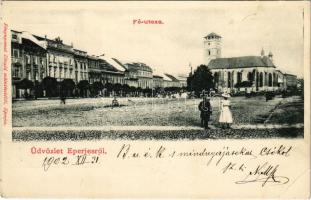 1902 Eperjes, Presov; Fő utca. Divald kiadása / main street (EB)